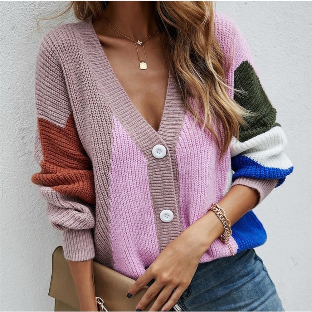 Miss Sparkling Colorful Women's Cardigan Sweater
